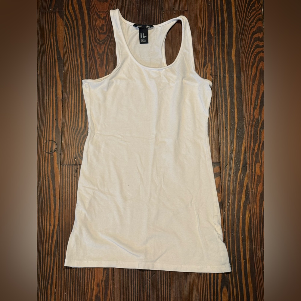 H&M Cream Fitted Sleeveless Tank Top